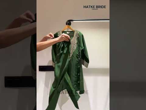 Olive Green Cotton Silk Embroidery Loose Fit A Line Kurta Set for Women