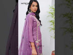 Purple Crush Silk Straight Suit Kameez With Pant For Indian & Pakistani Wedding Festival - Embroidery Work