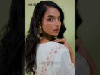 Cream Organza Silk Kameez With Pant For Indian & Pakistani Wedding Festival - Thread Embroidery Work, Moti Work, Hand Work