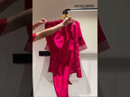Pinkish Red Cotton Silk Embroidery Loose Fit A Line Kurta Set for Women