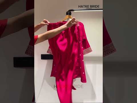 Pinkish Red Cotton Silk Embroidery Loose Fit A Line Kurta Set for Women