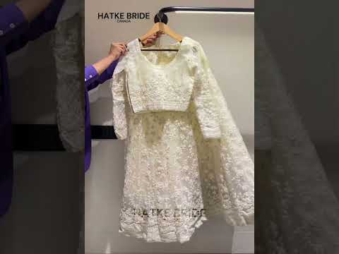 Off White Net Lehenga Choli For Wedding Guest in Indian Festivals & Pakistani Weddings Dress - Thread Embroidery Work, Stone Work