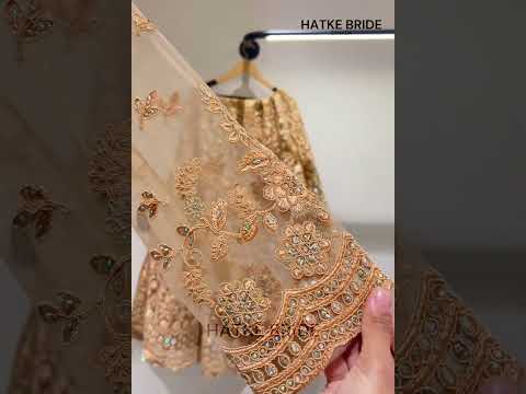Gold Net Lehenga Choli For Indian & Pakistani Wedding Festival - Embroidery Work