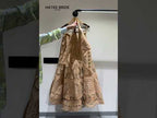 Golden Brown Net Lehenga Choli For Wedding Guest in Indian Festivals & Pakistani Weddings Dress - Thread Embroidery Work, Stone Work