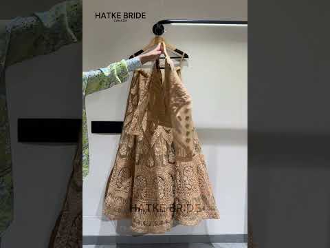 Golden Brown Net Lehenga Choli For Wedding Guest in Indian Festivals & Pakistani Weddings Dress - Thread Embroidery Work, Stone Work
