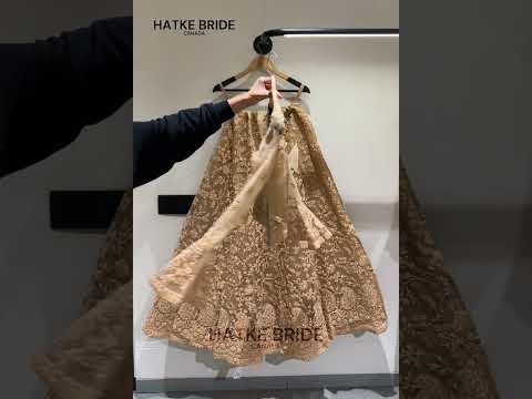 Golden Brown Net Lehenga Choli For Wedding Guest in Indian Festivals & Pakistani Weddings Dress - Thread Embroidery Work, Stone Work