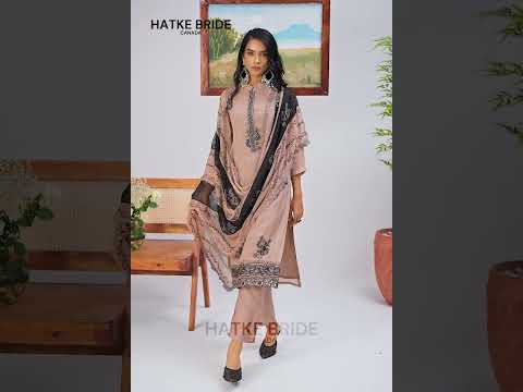 Beige Organza Kameez With Pant For Indian & Pakistani Wedding Festival - Thread Embroidery Work