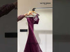 Wine Georgette Asymmetric One Shoulder Top with Plazo Suit -  Moti & Embroidery