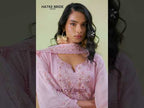 Pink Organza Silk Kameez With Pant For Indian & Pakistani Wedding Festival - Thread Embroidery Work, Moti Work, Hand Work