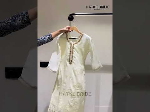 Light Yellow Georgette Kameez With Pant For Indian & Pakistani Wedding Festival - Sequins & Thread Embroidery Work, Khatli Work