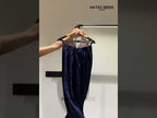 Navy Blue Co Ord Sets Women - Plain Plazo & Jacquard Waistcoat