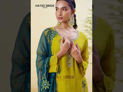 Mustard Organza Sharara Suit For Indian & Pakistani Wedding Festival - Thread Embroidery Work