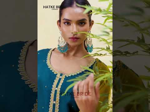 Green Organza Sharara Suit For Indian & Pakistani Wedding Festival - Thread Embroidery Work
