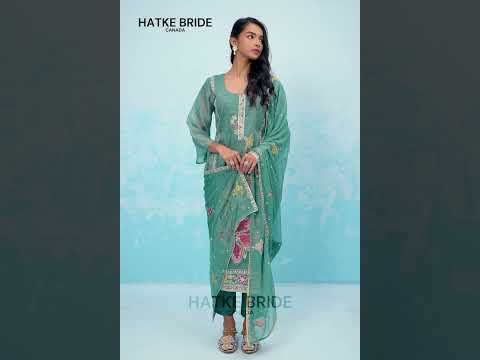 Green Crush Fabric Kameez With Pant For Indian & Pakistani Wedding Festival - Thread & Sequence Embroidery