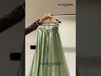 Pista Green Georgette Asymmetric One Shoulder Top with Plazo Suit -  Moti & Embroidery