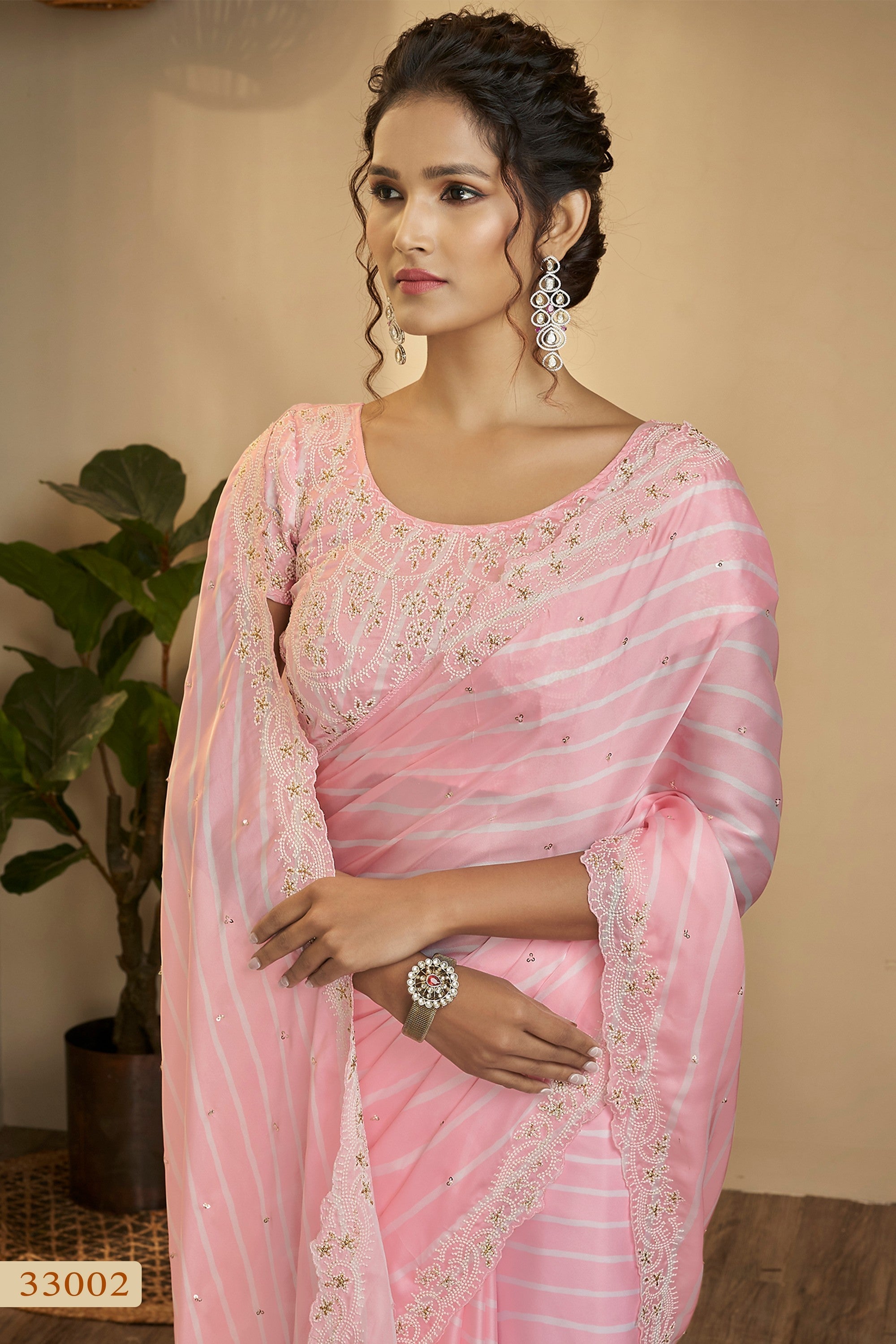 Wedding And Festival Wear Light Salmon Pink Silk Saree Beautiful Soft –  ELEZIO