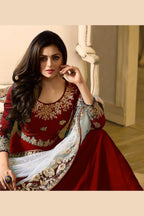 Black Pakistani Georgette Anarkali Gown For Wedding & Festival - Embroidery Work