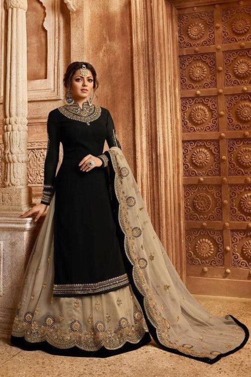 Blue Georgette Pakistani Net Salwar Suit | Salwar Kameez for Wedding - Embroidery Work