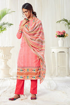 Gajri Pakistani Cotton Salwar Kameez For Indian Festivals & Weddings - Print Work, Sequence Embroidery Work,