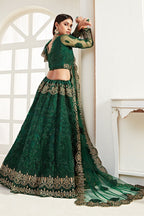 Green Pakistani Net Lehenga Choli For Indian Festivals & Weddings - Thread Embroidery Work, Codding Embroidery Work, Butta Work, Stone Work