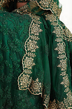 Green Pakistani Net Lehenga Choli For Indian Festivals & Weddings - Thread Embroidery Work, Codding Embroidery Work, Butta Work, Stone Work
