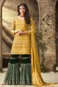 Light Pink Pakistani Georgette Sharara For Wedding & Festival - Embroidery Work