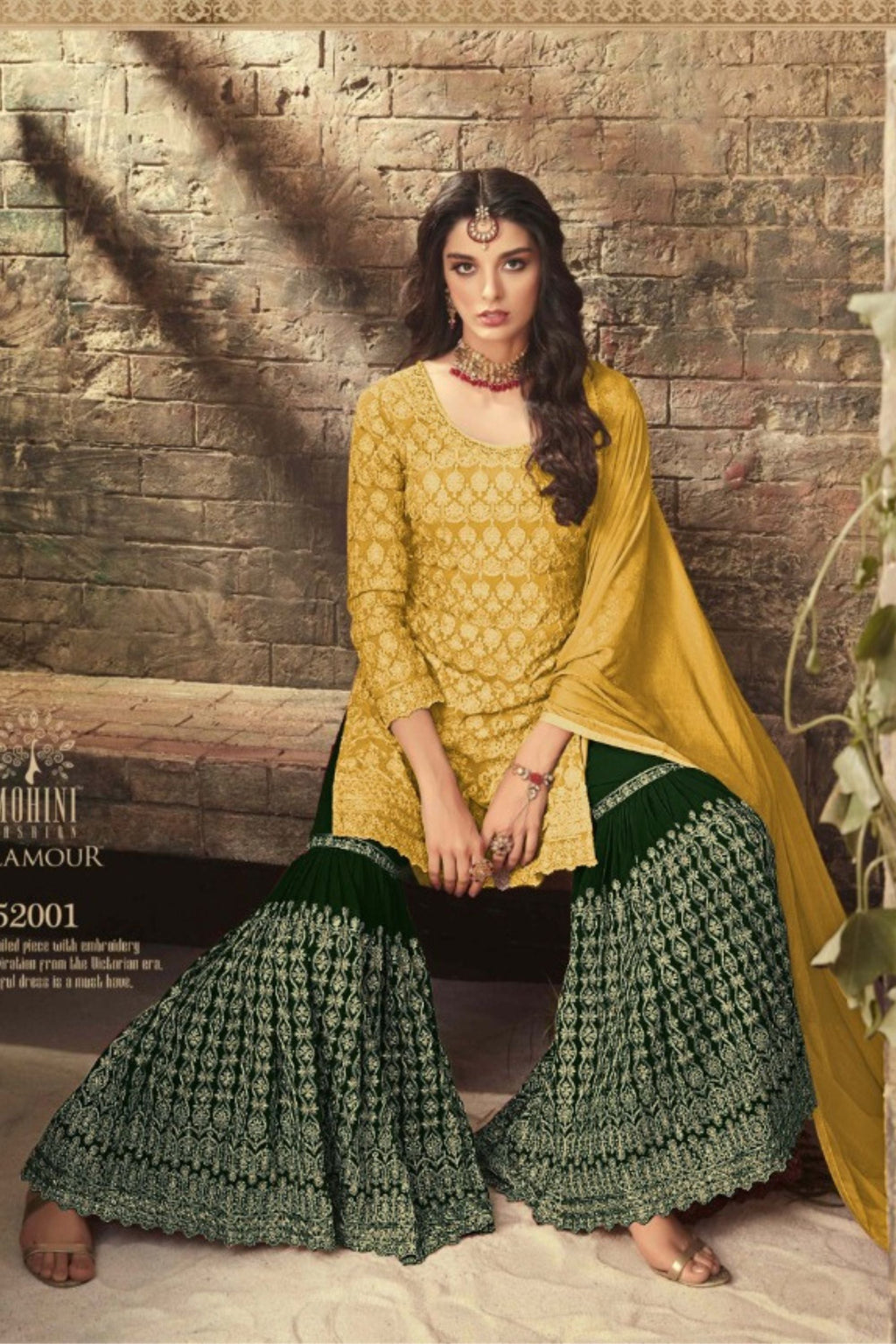 Light Pink Pakistani Georgette Sharara For Wedding & Festival - Embroidery Work