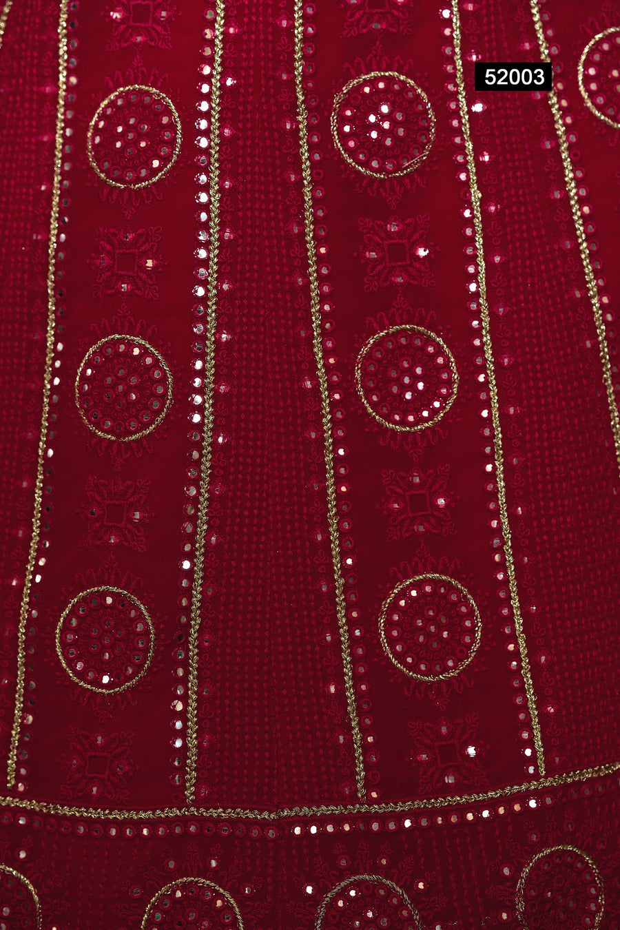 Maroon Pakistani Georgette Lehenga Choli For Indian Festivals & Weddings - Sequence Embroidery Work, Thread Embroidery Work,