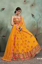 Masturd Pakistani Net Lehenga Choli For Indian Festival & Weddings - Sequence Embroidery Work, Thread Embroidery Work,