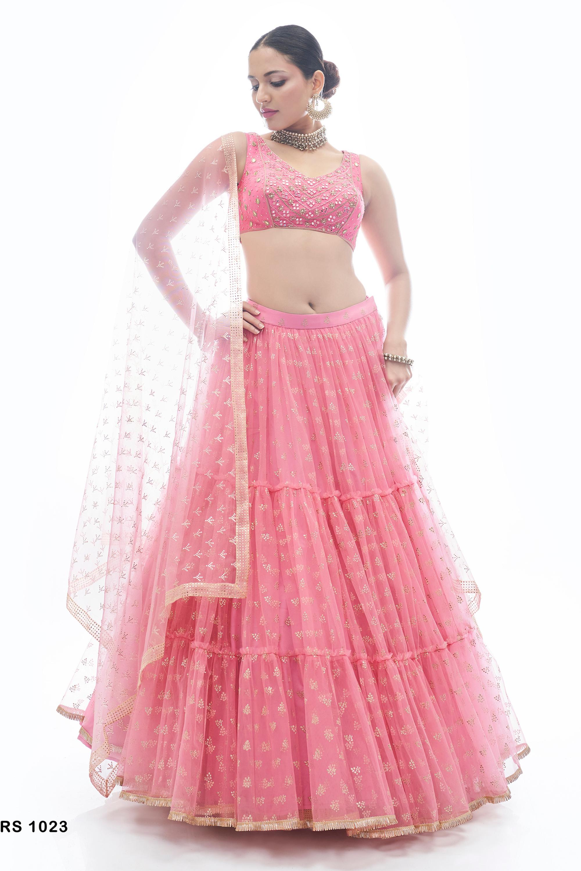 Indian Designer Pink Lehenga, Soft Net Lehenga, Bridal Lehenga for Women, Ruffle  Lehenga, Party Wear Lehenga Choli, Flared Lehenga - Etsy | Lehenga for  girls, Indian bridal dress, Designer bridal lehenga