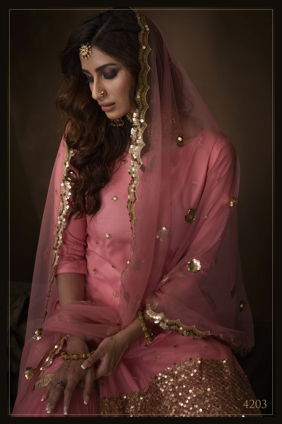 Pink Pakistani Net Sharara For Festivals & Indian Weddings - Sequence Embroidery Work,