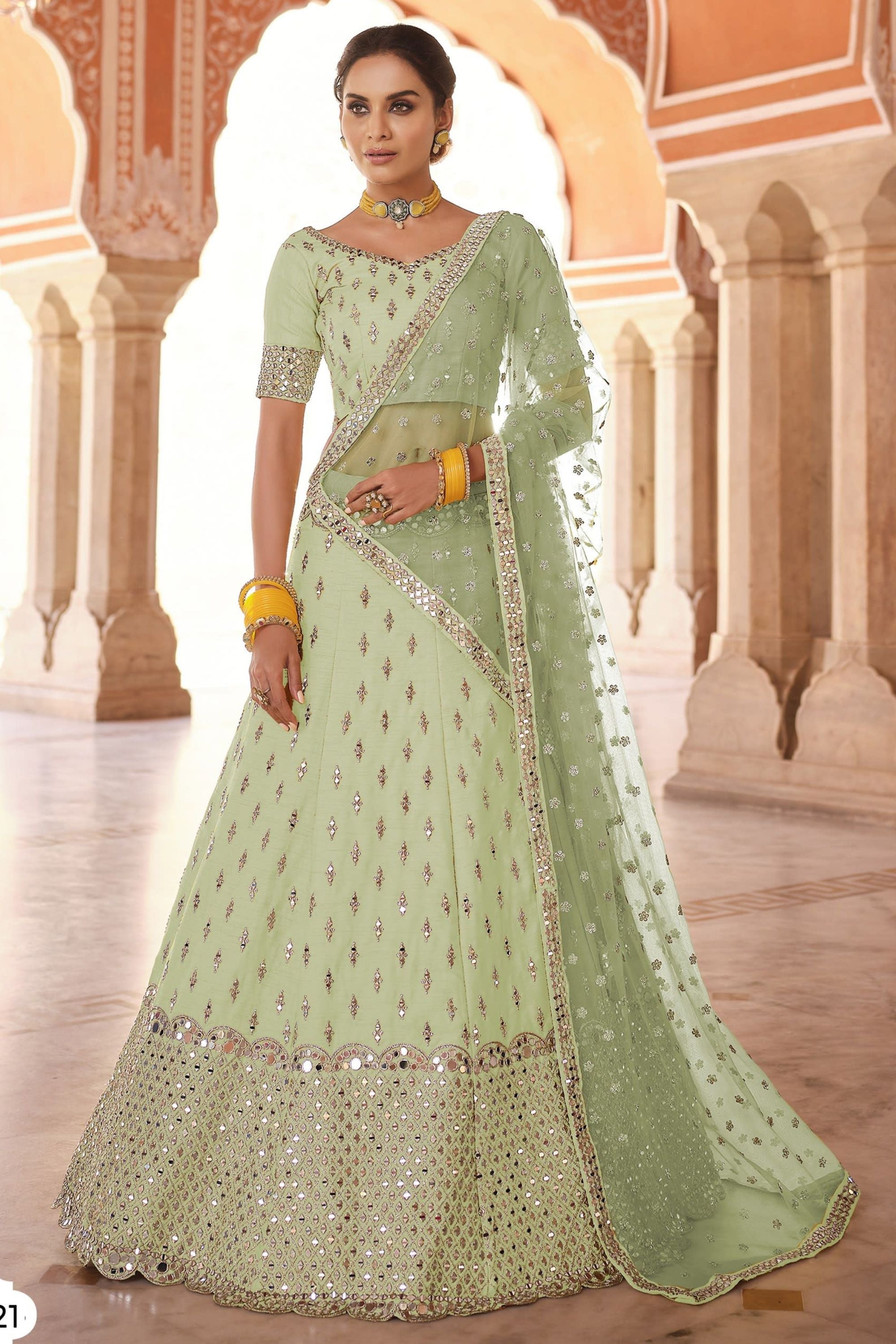 Buy Mirror Work Bridal Lehenga for Women Online from India's Luxury  Designers 2024