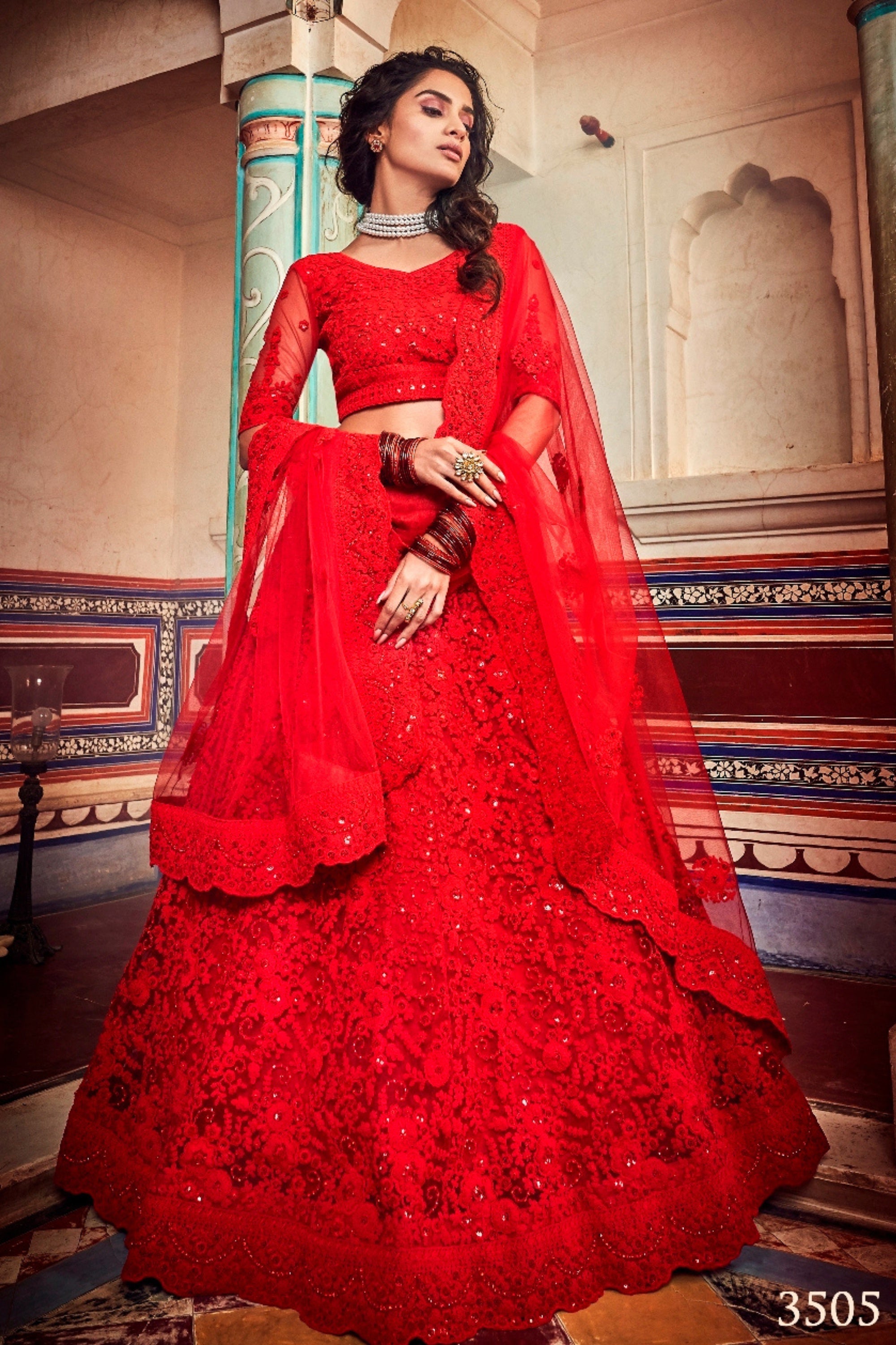 Latest Party Wear Red Online Lehenga For Women – TheDesignerSaree