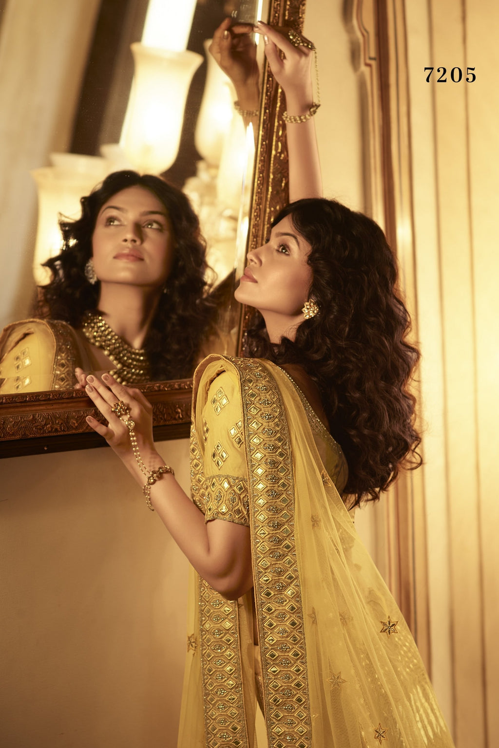 Yellow Pakistani Organza Lehenga Choli For Indian Festivals & Weddings - Thread Embroidery Work, Zari Work, Zarkan Work